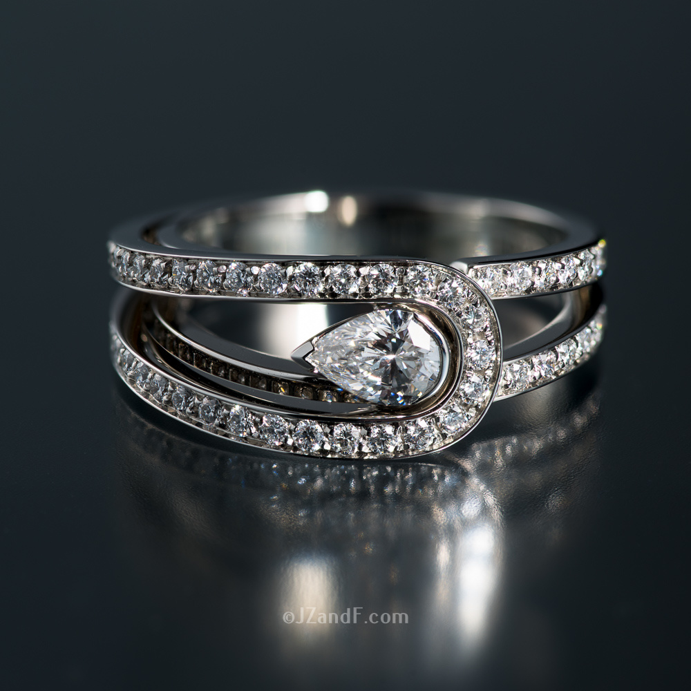 JZ&F FRED of Paris Lovelight 950 Platinum Diamond Ring, Sizes 5.5 to 7.5  - JZ&F